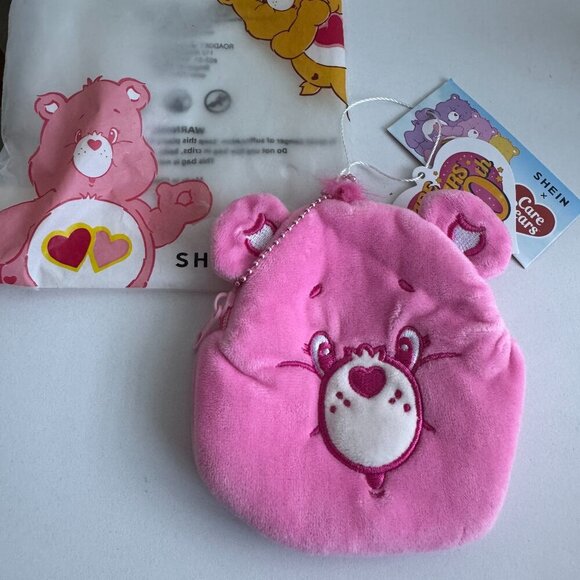 Care Bears Handbags - SHEIN x Care Bears Pink Plush Coin Purse – 40th Anniversary